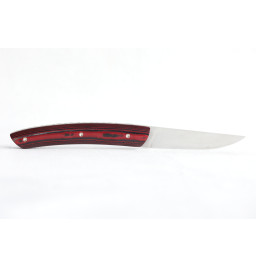 Le Thiers Liner Lock micarta lin rouge noir